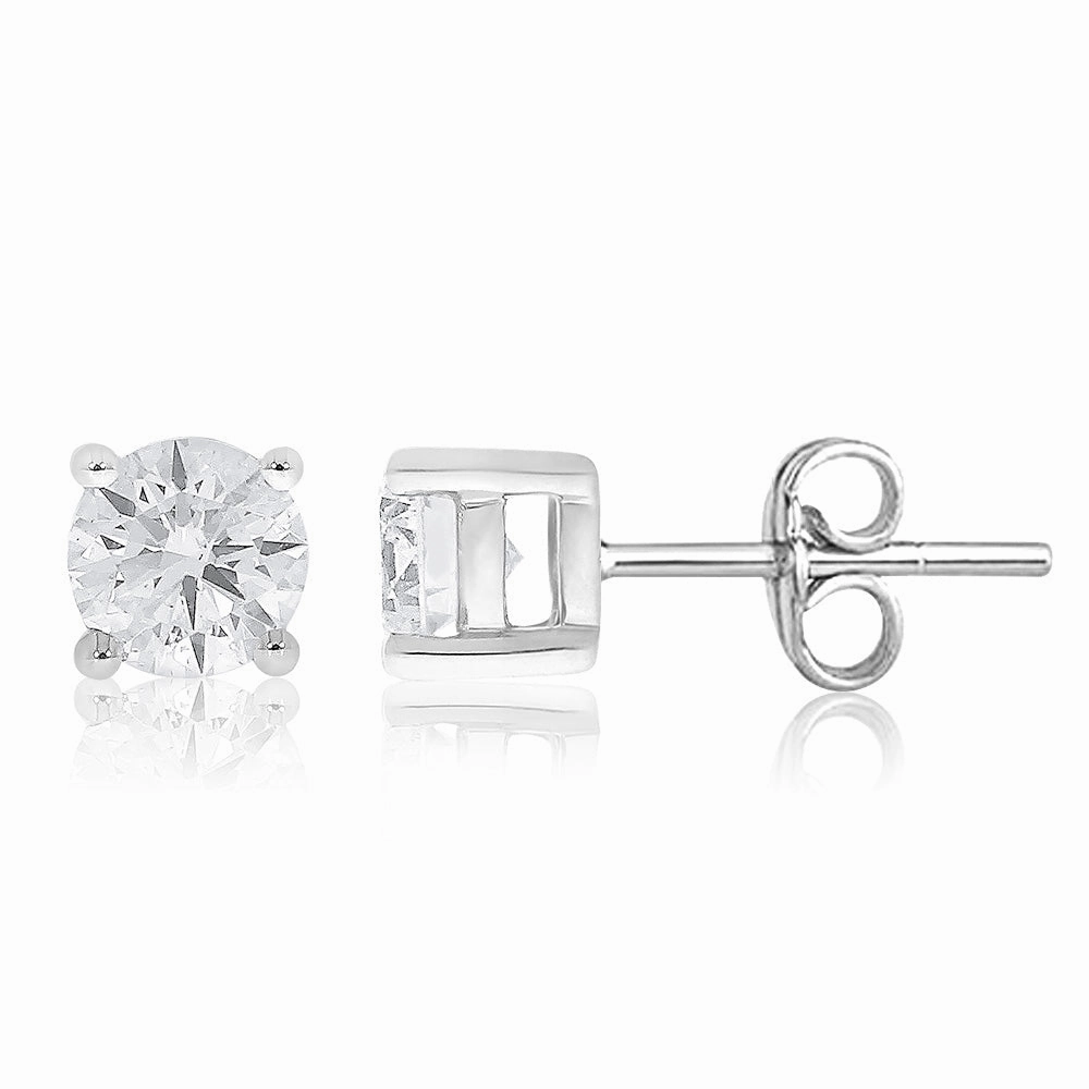18ct White Gold 3/4 Carat Diamond Stud Earings