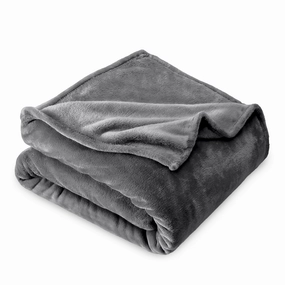 Bare Home 7D-B976-7292CC59DBB5 Microplush Fleece Blanket - 300 GSM - Fuzzy Microfleece - Soft & Plush - Full/Queen, Gray