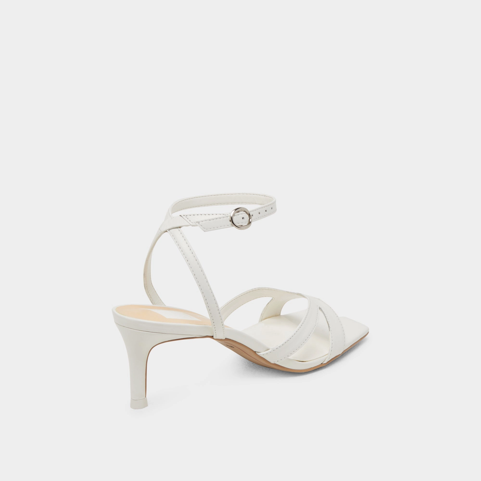 BECKI WIDE HEELS TRUE WHITE LEATHER