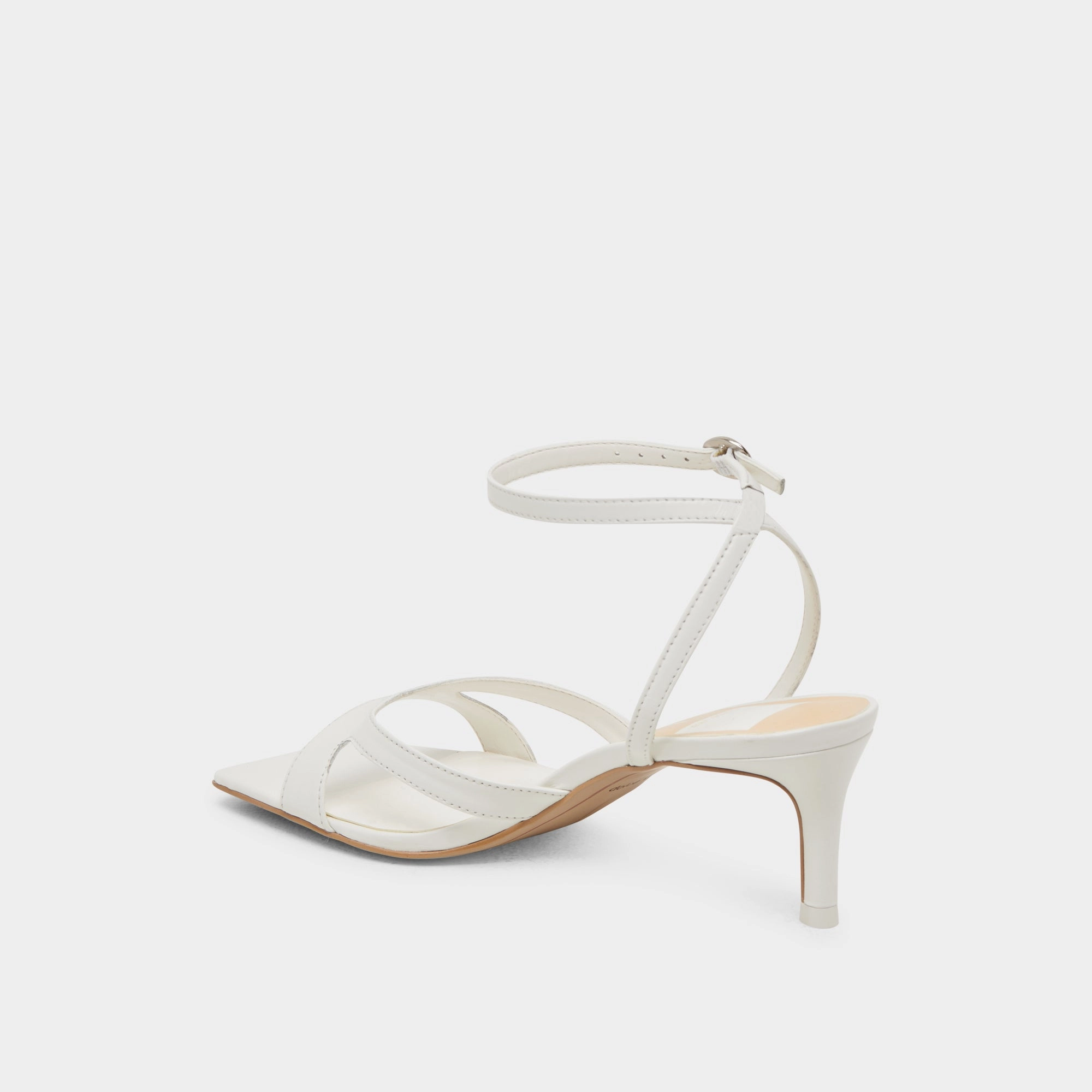 BECKI WIDE HEELS TRUE WHITE LEATHER