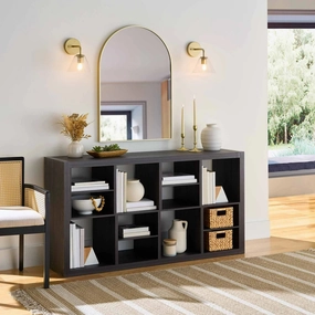 Better Homes & Gardens BH5336278612066 8-Cube Organizer with 4 H-Shelf Inserts, Tobacco Oak