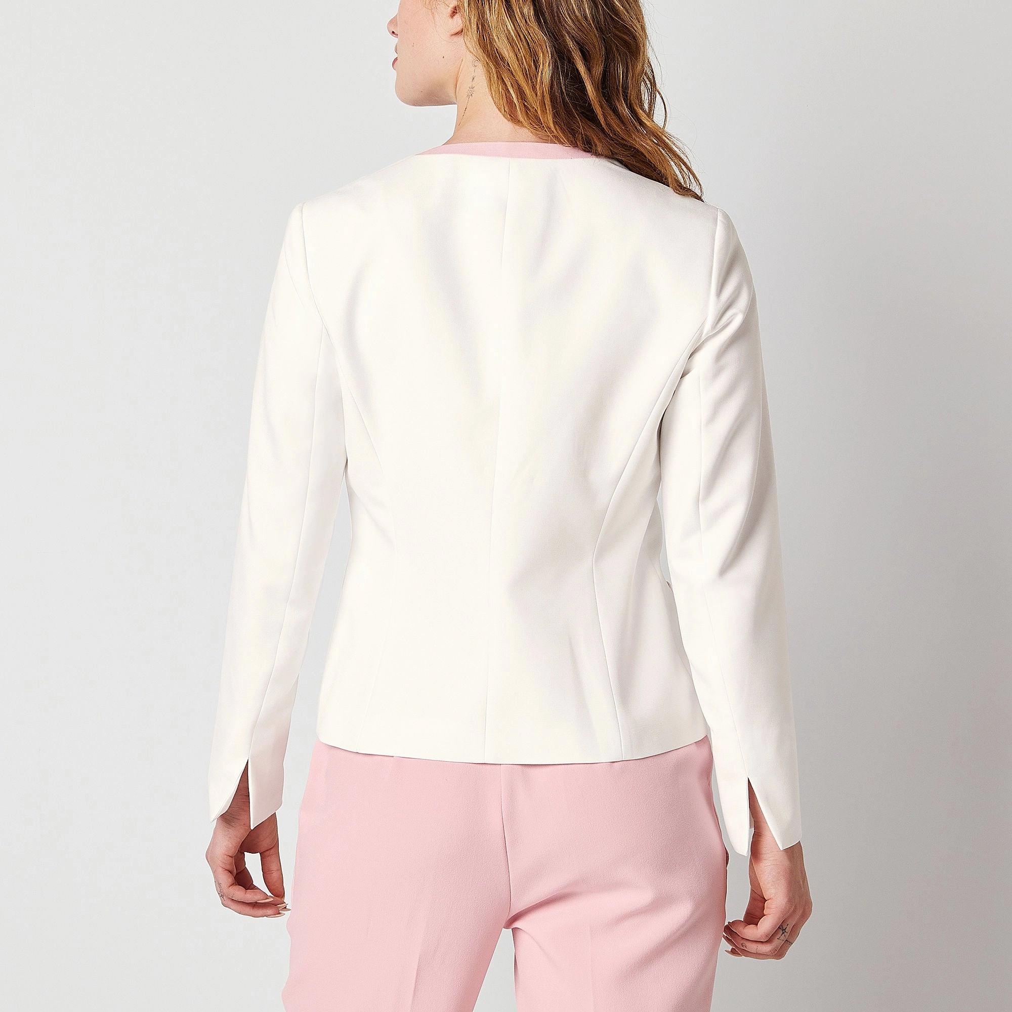 Black Label By Evan-Picone Women's Suit Jacket, L, Nat White Tutu Pink 4
