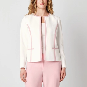 Black Label By Evan-Picone Women's Suit Jacket, L, Nat White Tutu Pink 4