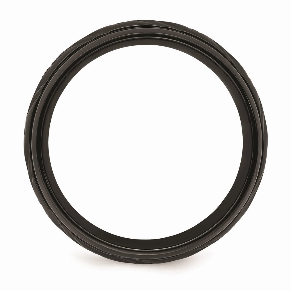 Black Zirconium Polished 8mm Band | ZCR103