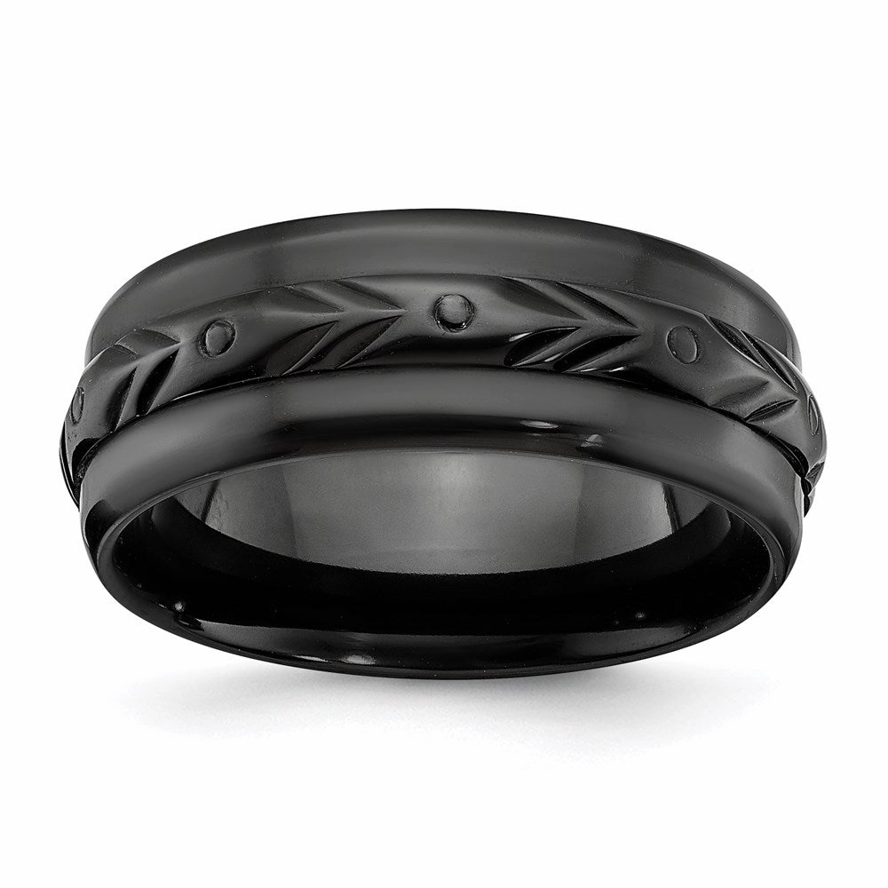 Black Zirconium Polished 8mm Band | ZCR103