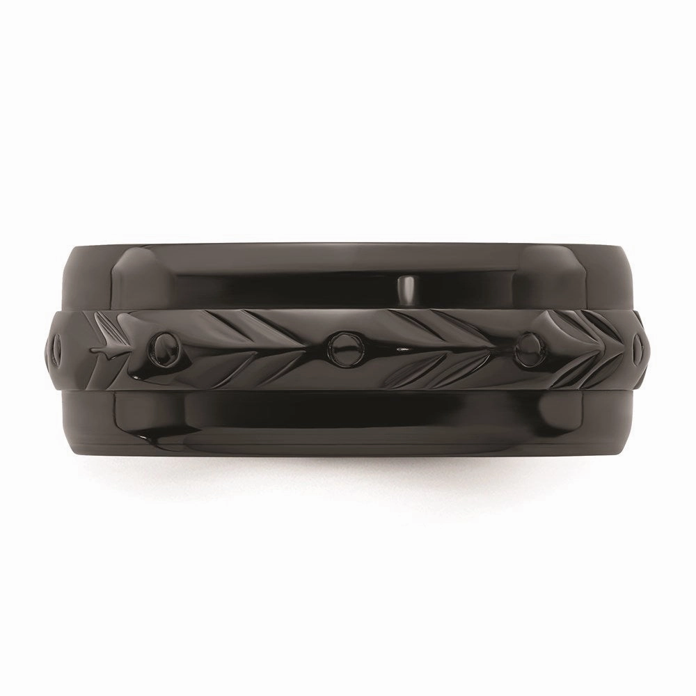 Black Zirconium Polished 8mm Band | ZCR103