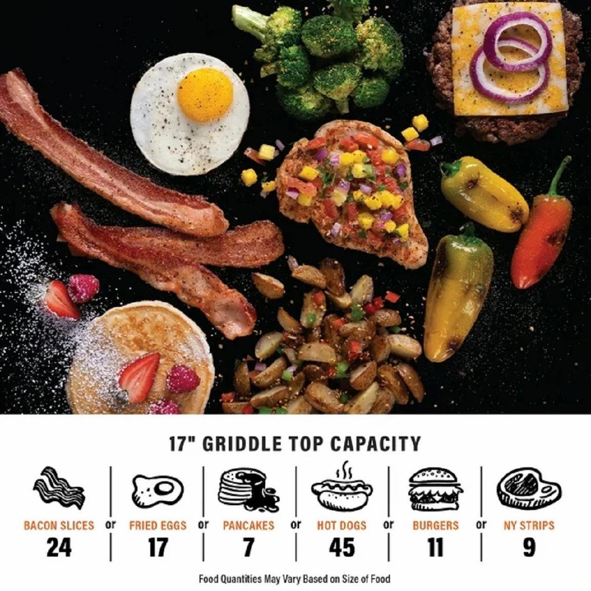 Blackstone 2127 Adventure Ready Single Burner 17" Tabletop Griddle With Non-Slip Feet