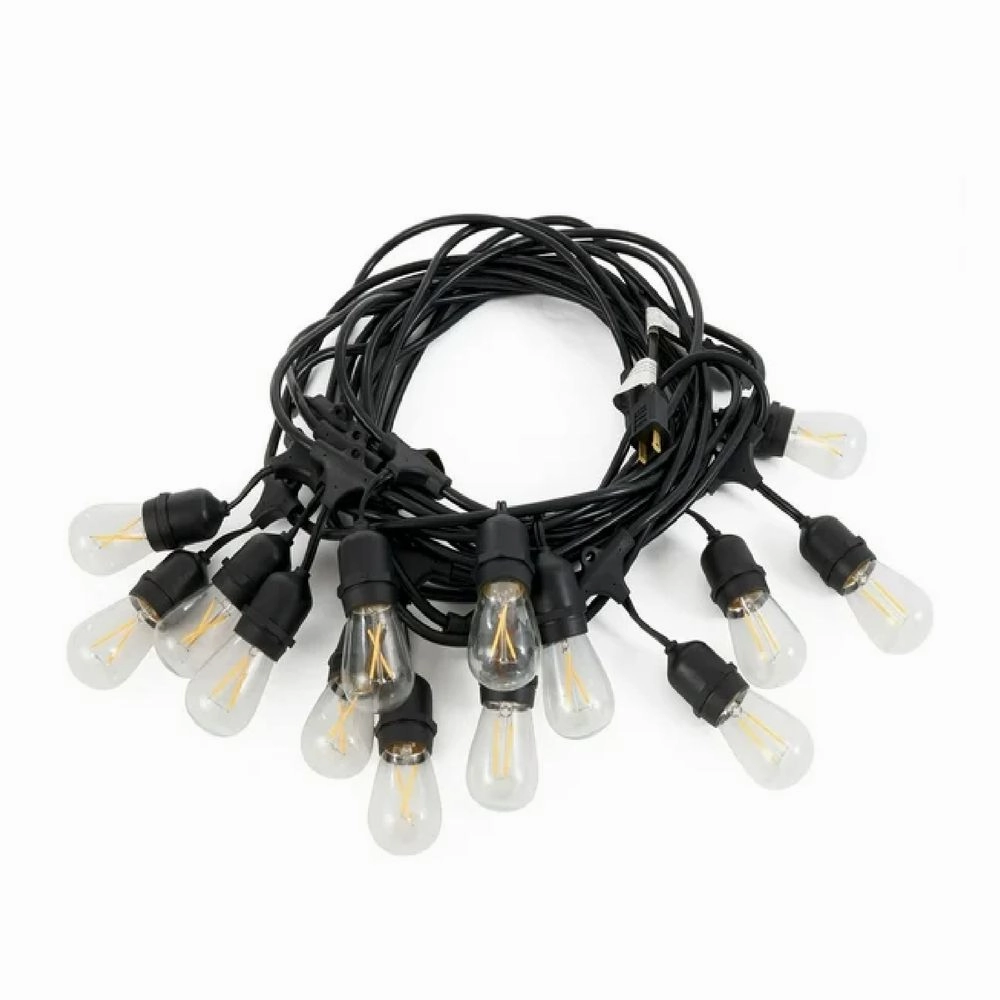 Brightech Ambience Pro Edison Black LED Waterproof Outdoor String Lights, 48 Ft.