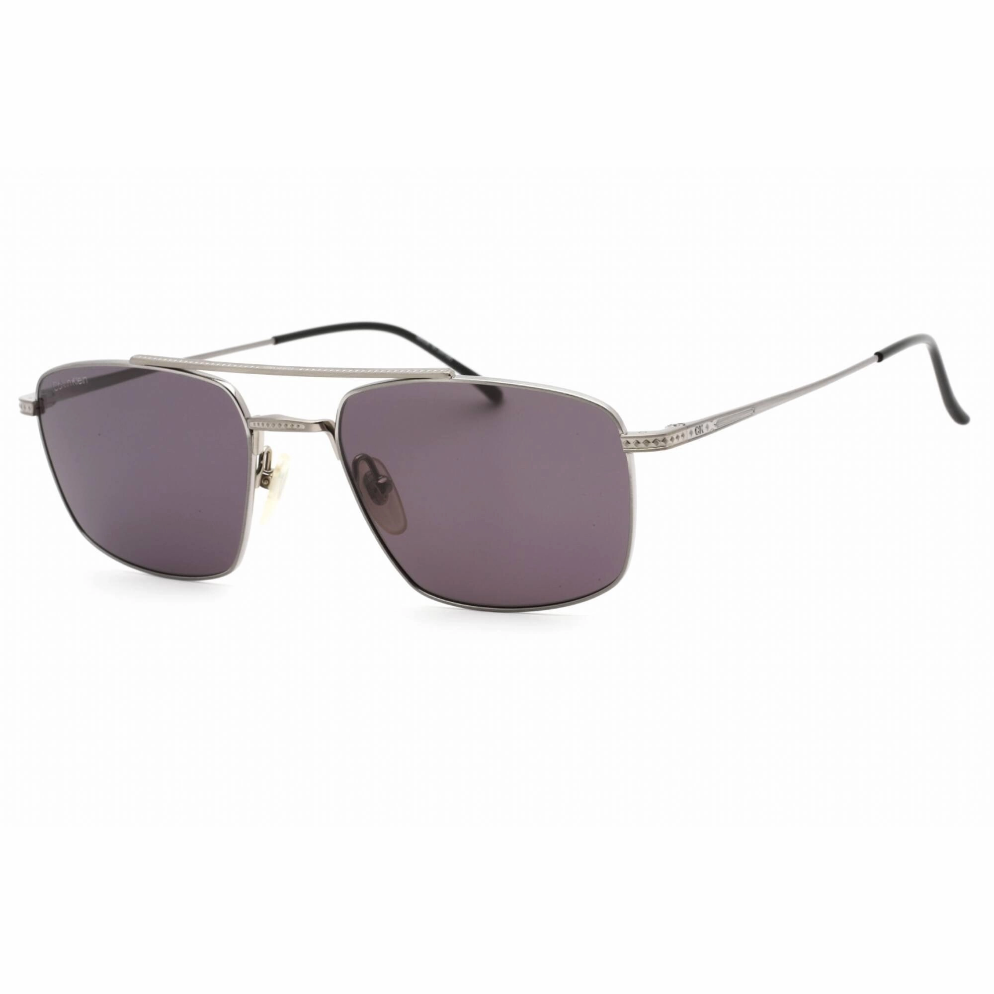 Calvin Klein Men's Sunglasses - Silver Rectangular Frame Mauve Lens | CK22111TS 045
