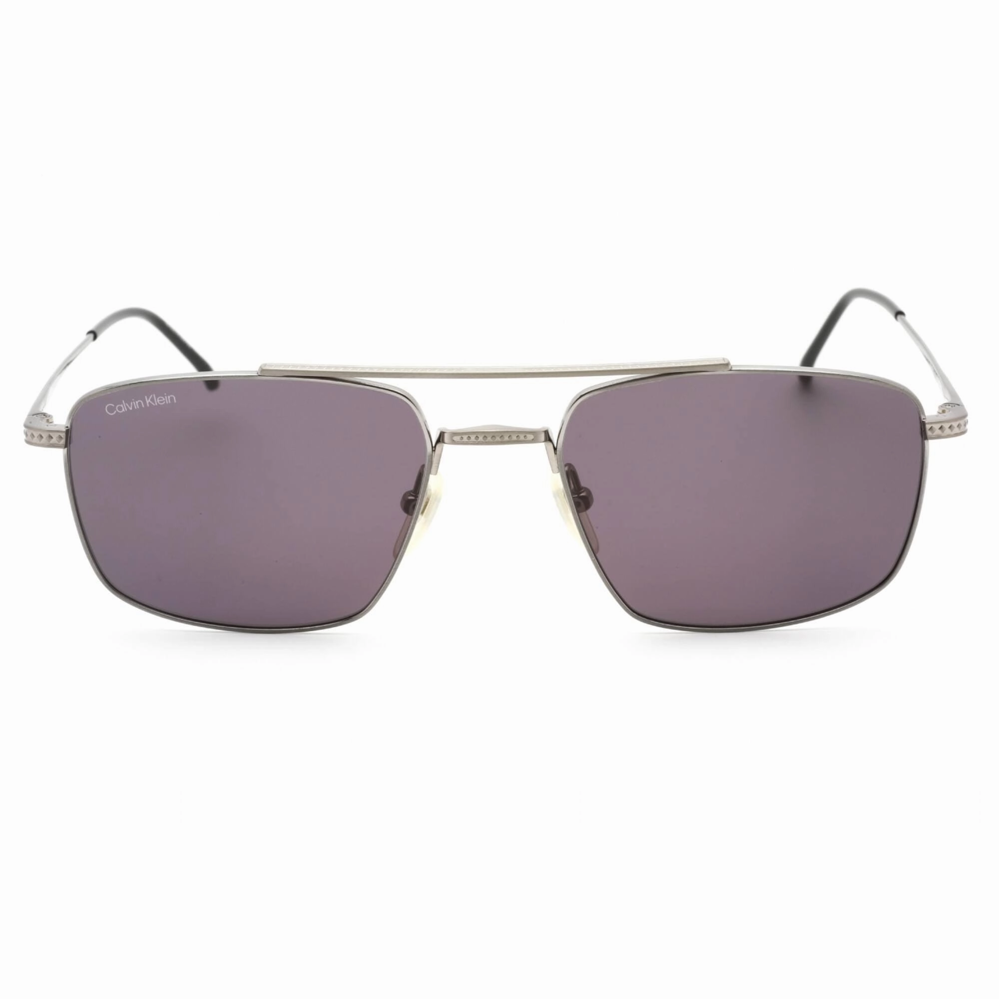 Calvin Klein Men's Sunglasses - Silver Rectangular Frame Mauve Lens | CK22111TS 045