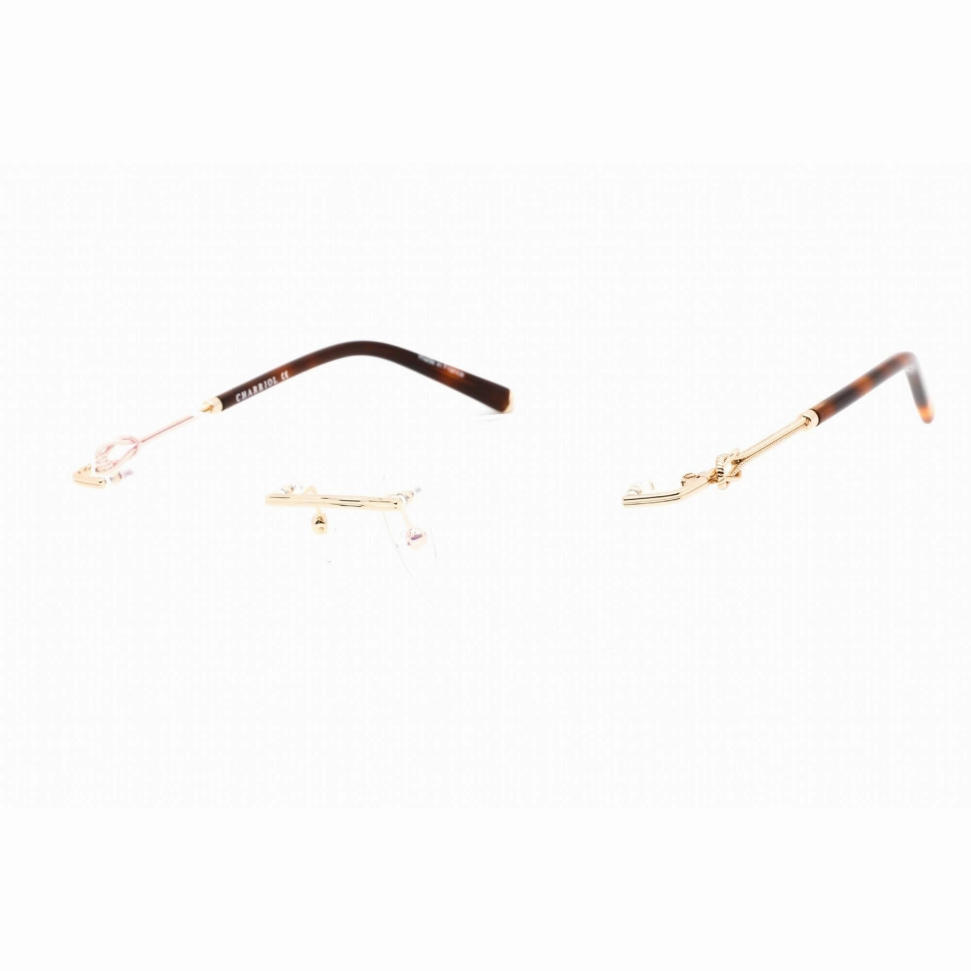 Charriol Men's Eyeglasses - Clear Lens Shiny Gold Metal Cat Eye Frame | PC71047 C01
