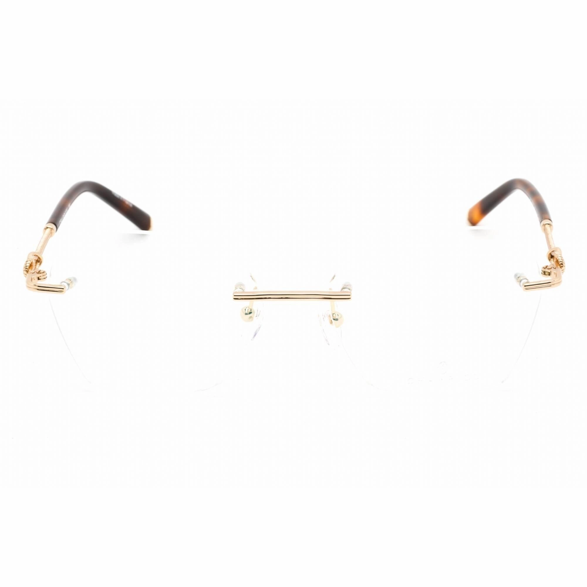 Charriol Men's Eyeglasses - Clear Lens Shiny Gold Metal Cat Eye Frame | PC71047 C01