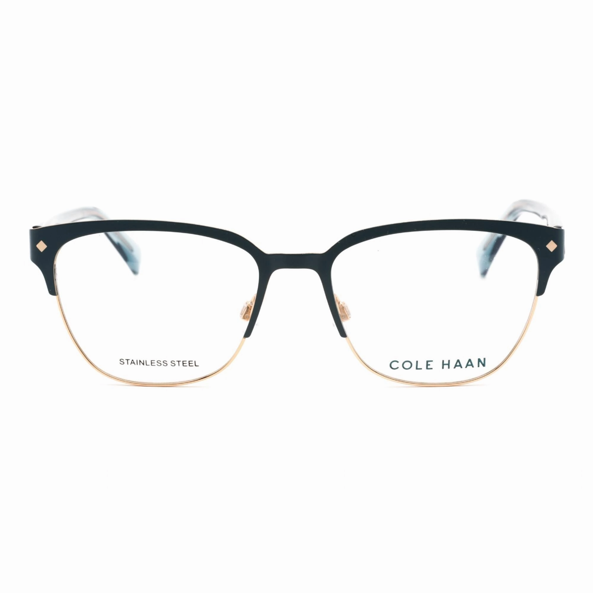 Cole Haan Men's Eyeglasses - Teal Rectangular Full Rim Frame Clear Lens | CH5023 330