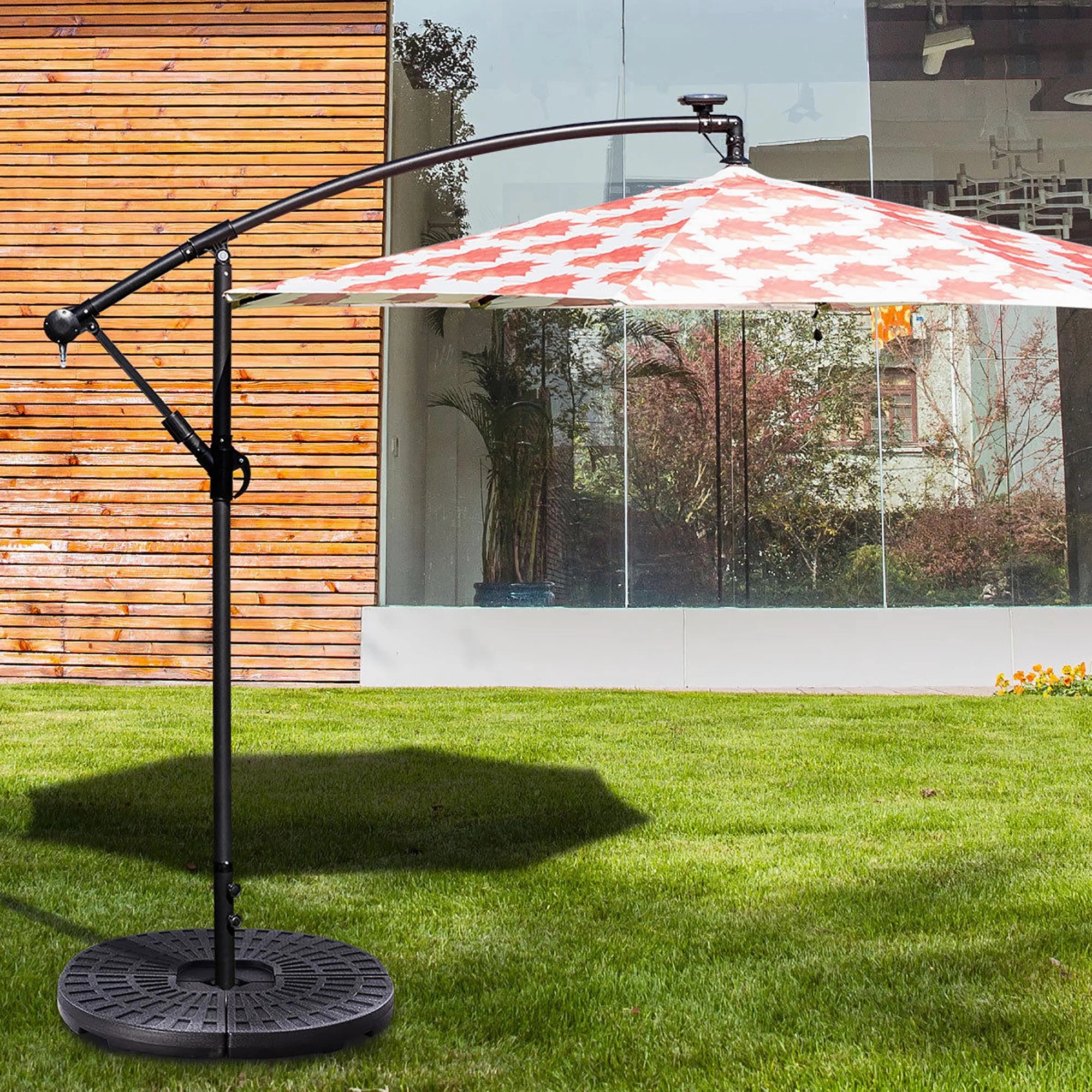 Costway OP3507new Goplus 4 Plate Patio Offset Umbrella Base Stand Weights Sand/Water Filled Base
