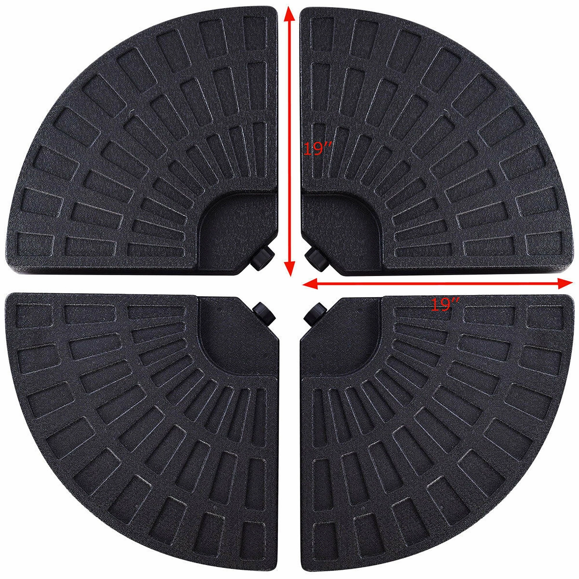 Costway OP3507new Goplus 4 Plate Patio Offset Umbrella Base Stand Weights Sand/Water Filled Base
