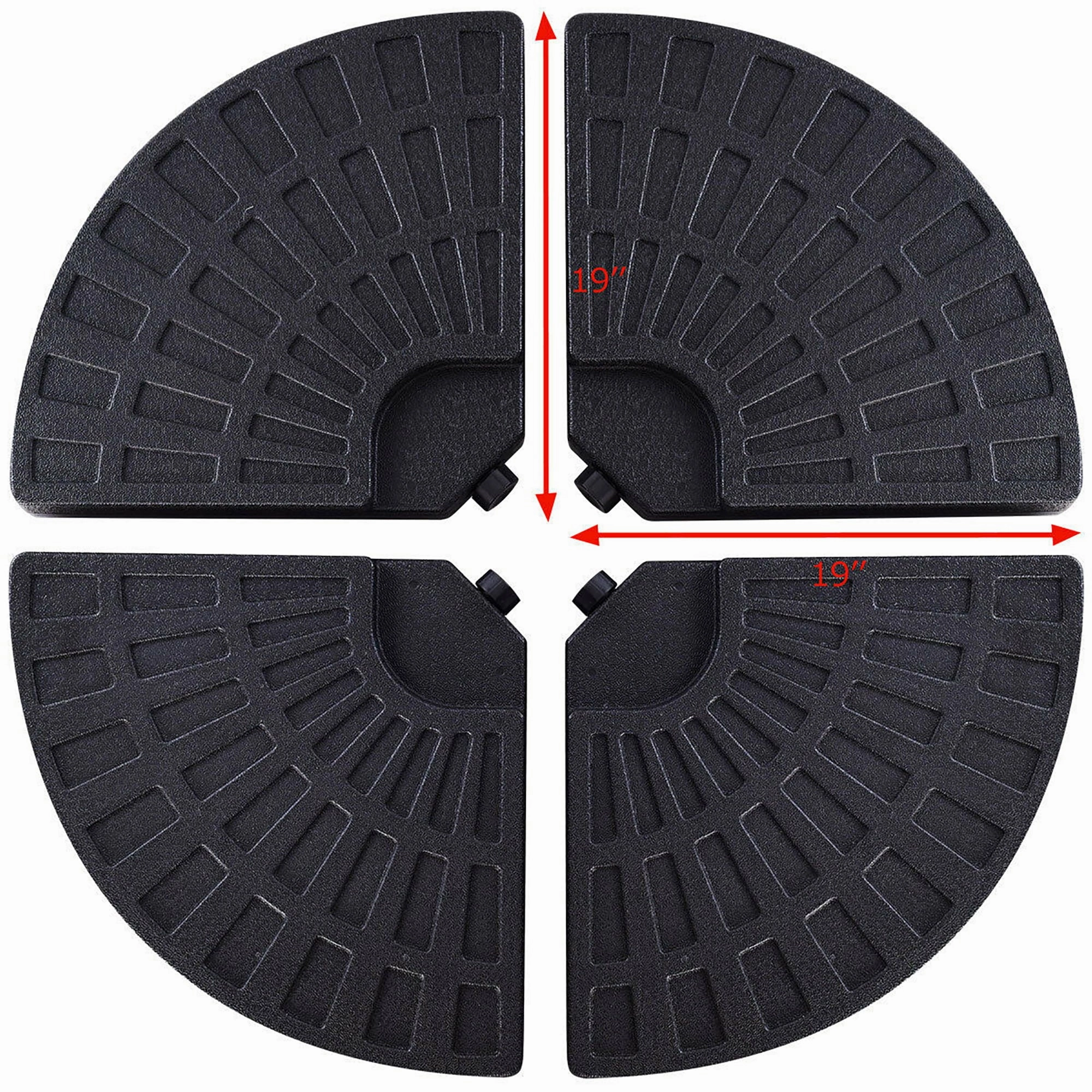 Costway OP3507new Goplus 4 Plate Patio Offset Umbrella Base Stand Weights Sand/Water Filled Base
