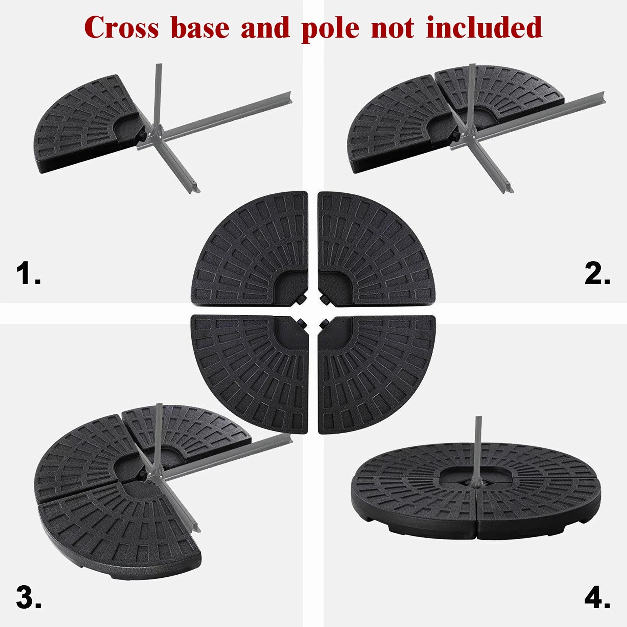 Costway OP3507new Goplus 4 Plate Patio Offset Umbrella Base Stand Weights Sand/Water Filled Base