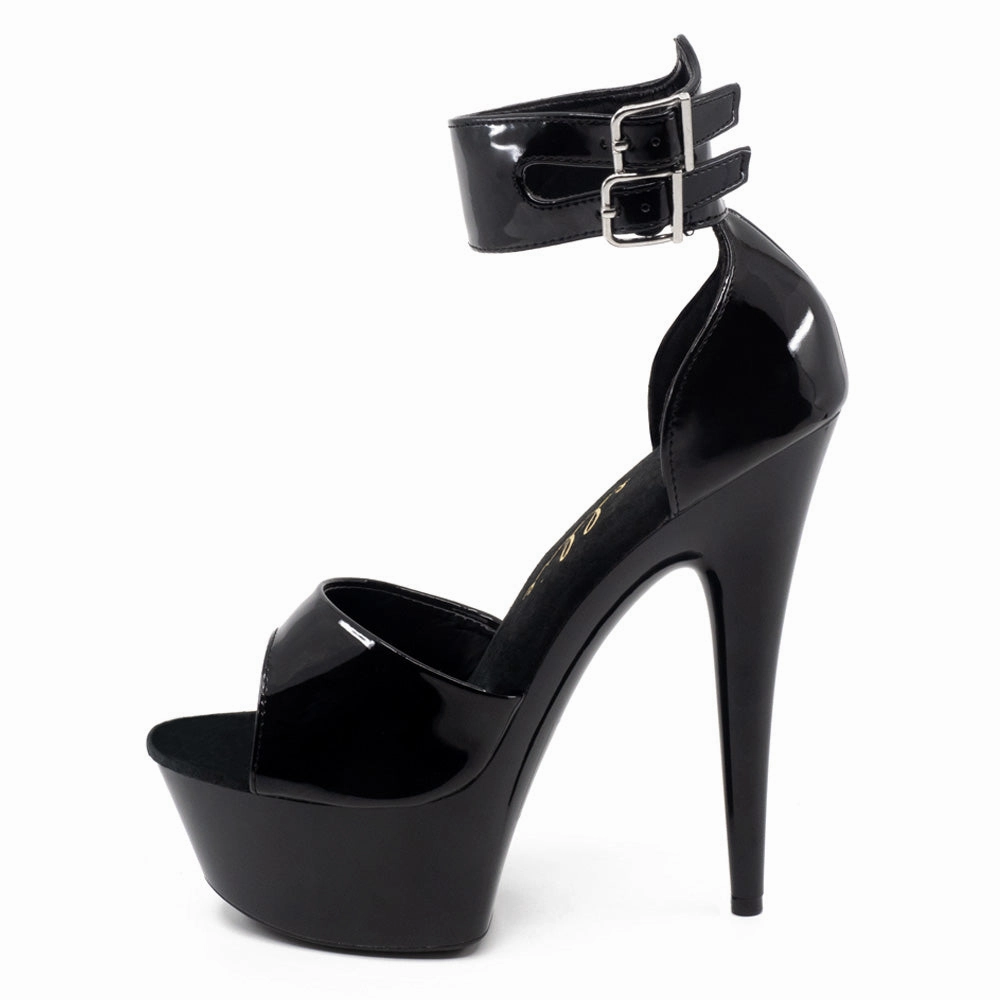 Ellie Shoes Aliya 6" Stiletto Double Ankle Cuff Platform Sandal
