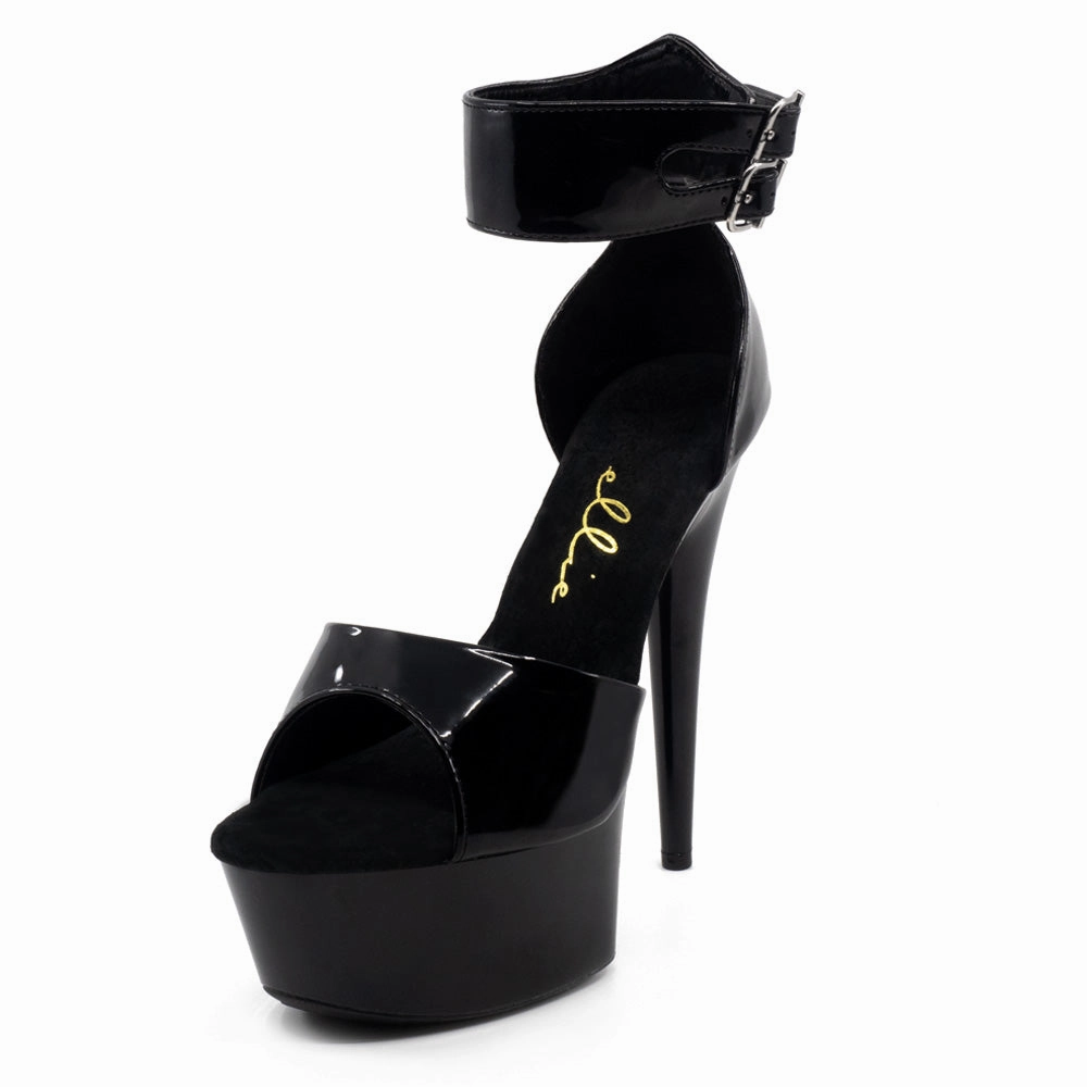 Ellie Shoes Aliya 6" Stiletto Double Ankle Cuff Platform Sandal