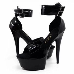 Ellie Shoes Aliya 6" Stiletto Double Ankle Cuff Platform Sandal