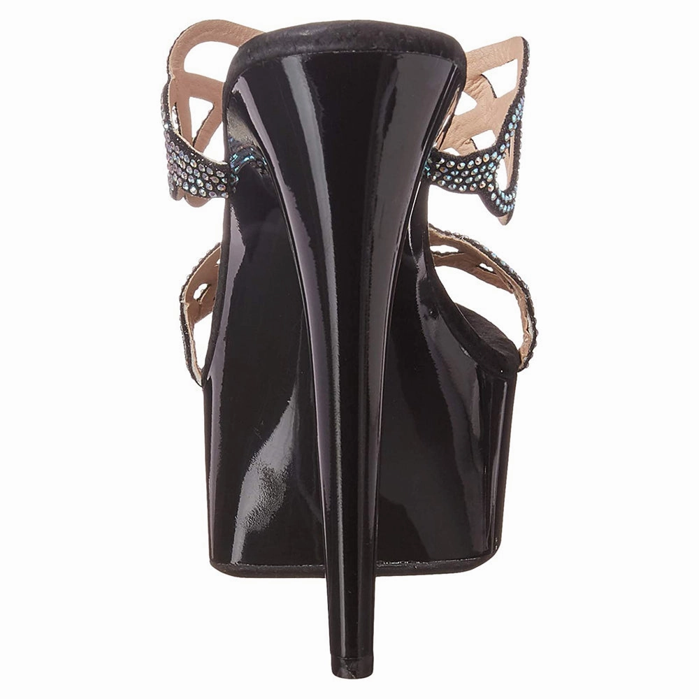Ellie Shoes Sabrina 6" Stiletto Rhinestone Platform Mule Sandal