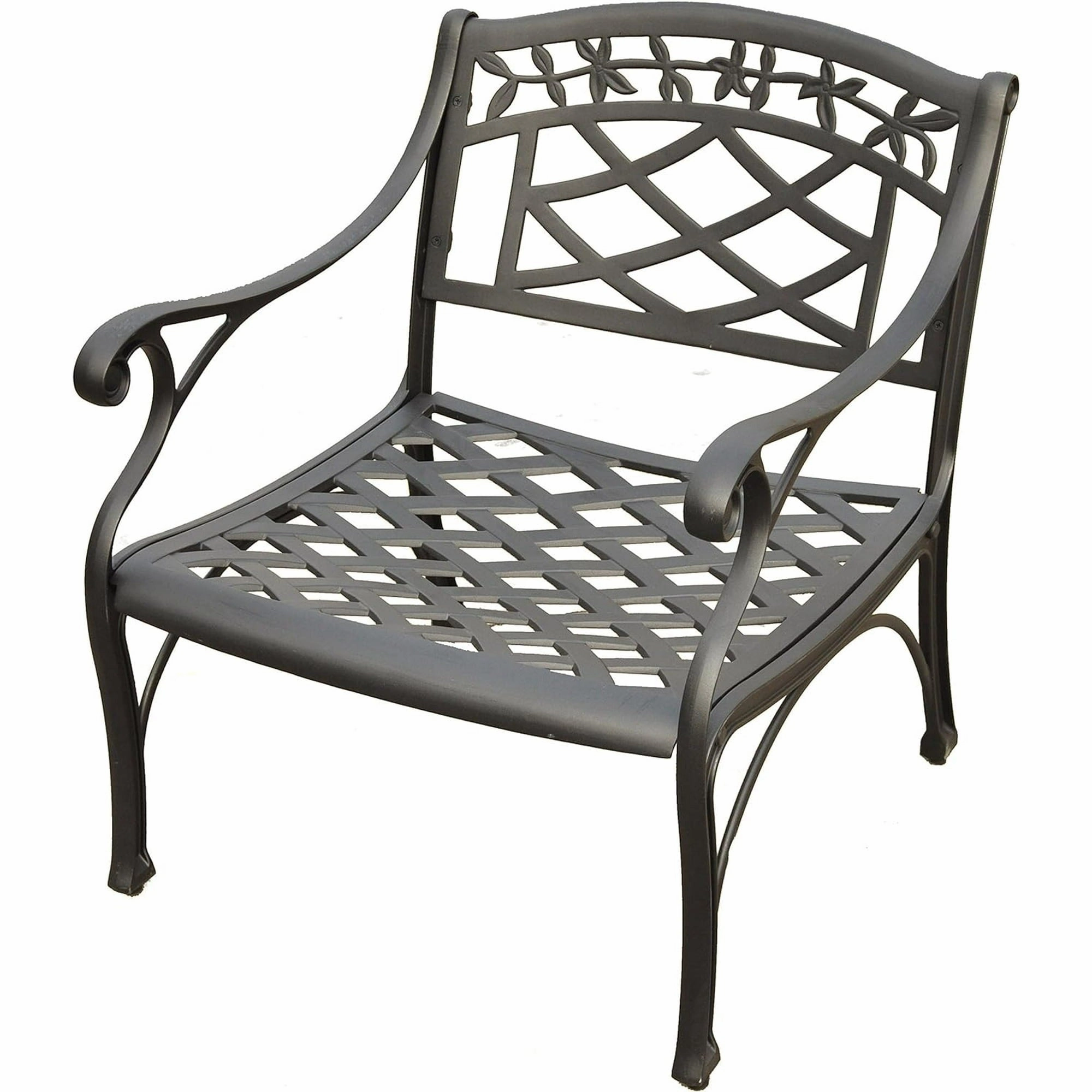 Ergode CO6103-BK-VV Furniture Heavy-Duty Cast Aluminum Outdoor Chair, Black