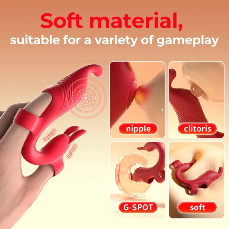 Female Rabbit Finger Vibrator – Nipple, Clitoris & G-Spot Stimulator for Couples