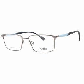 Flexon Men's Eyeglasses - Matte Gunmetal Full Rim Rectangular Frame | FLEXON E1125 070