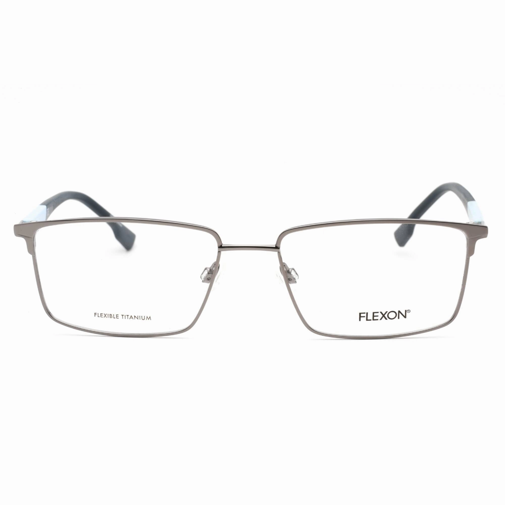 Flexon Men's Eyeglasses - Matte Gunmetal Full Rim Rectangular Frame | FLEXON E1125 070