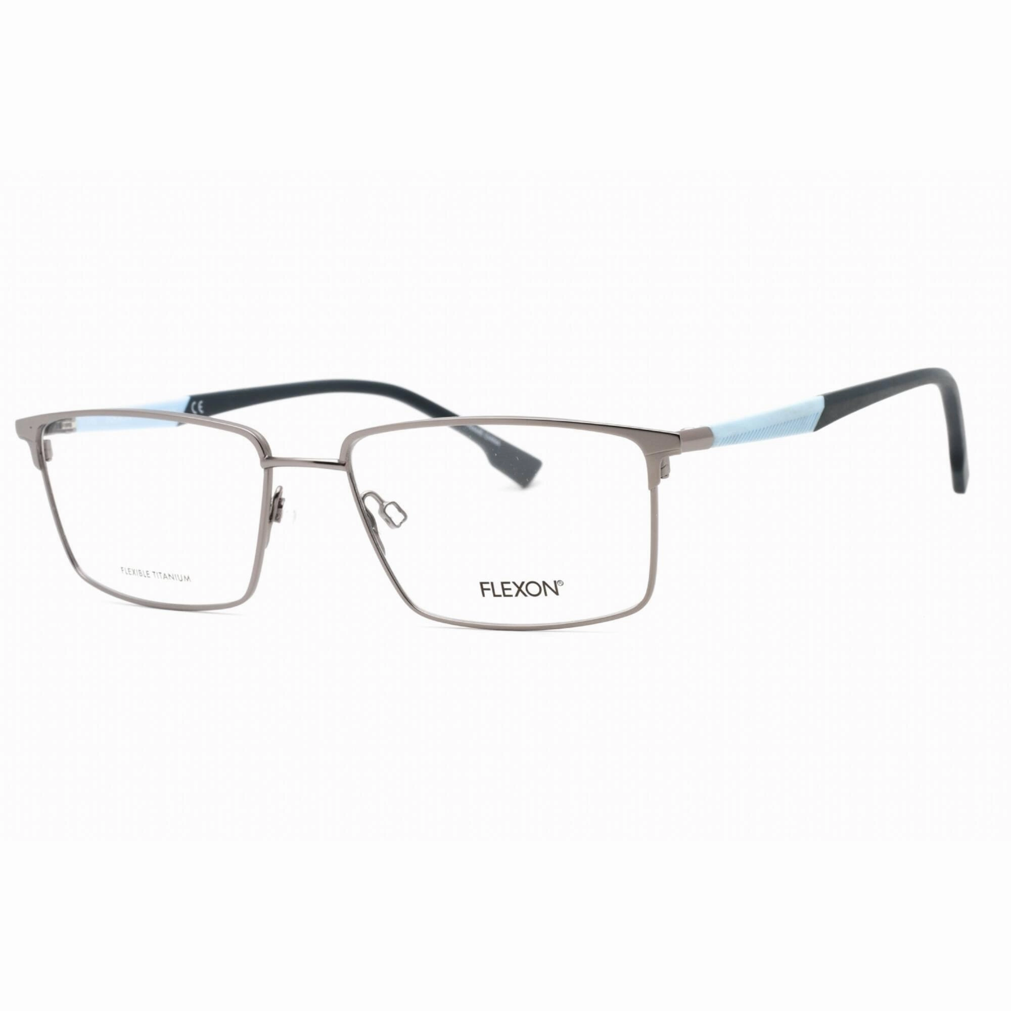 Flexon Men's Eyeglasses - Matte Gunmetal Full Rim Rectangular Frame | FLEXON E1125 070
