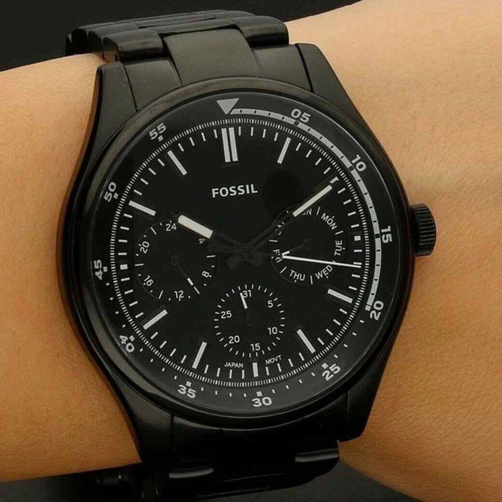 Fossil  FS5576 Men's Belmar FS5576 44mm Black Dial Stainless Steel Watch