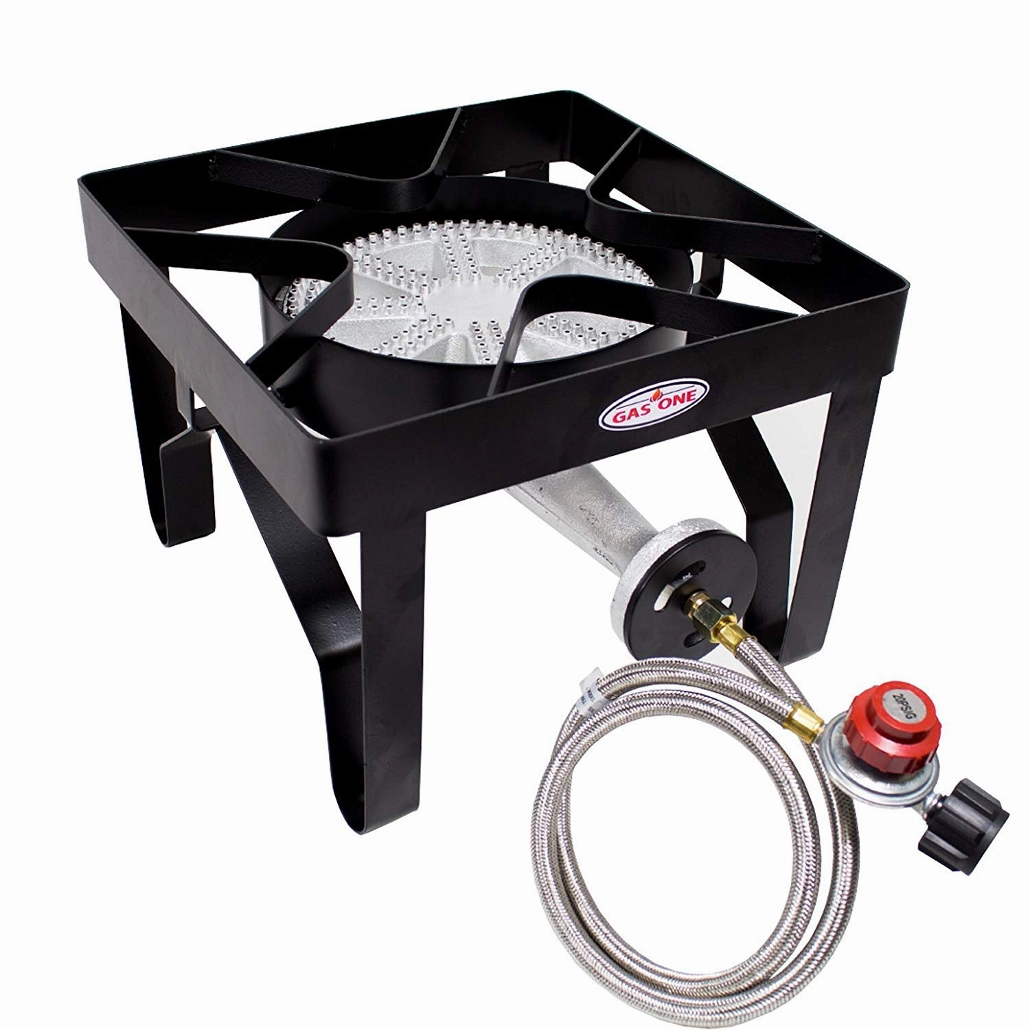 Gas ONE 689596 200,000 BTU Square Heavy- Duty Single Burner Outdoor Stove Propane Gas Cooker