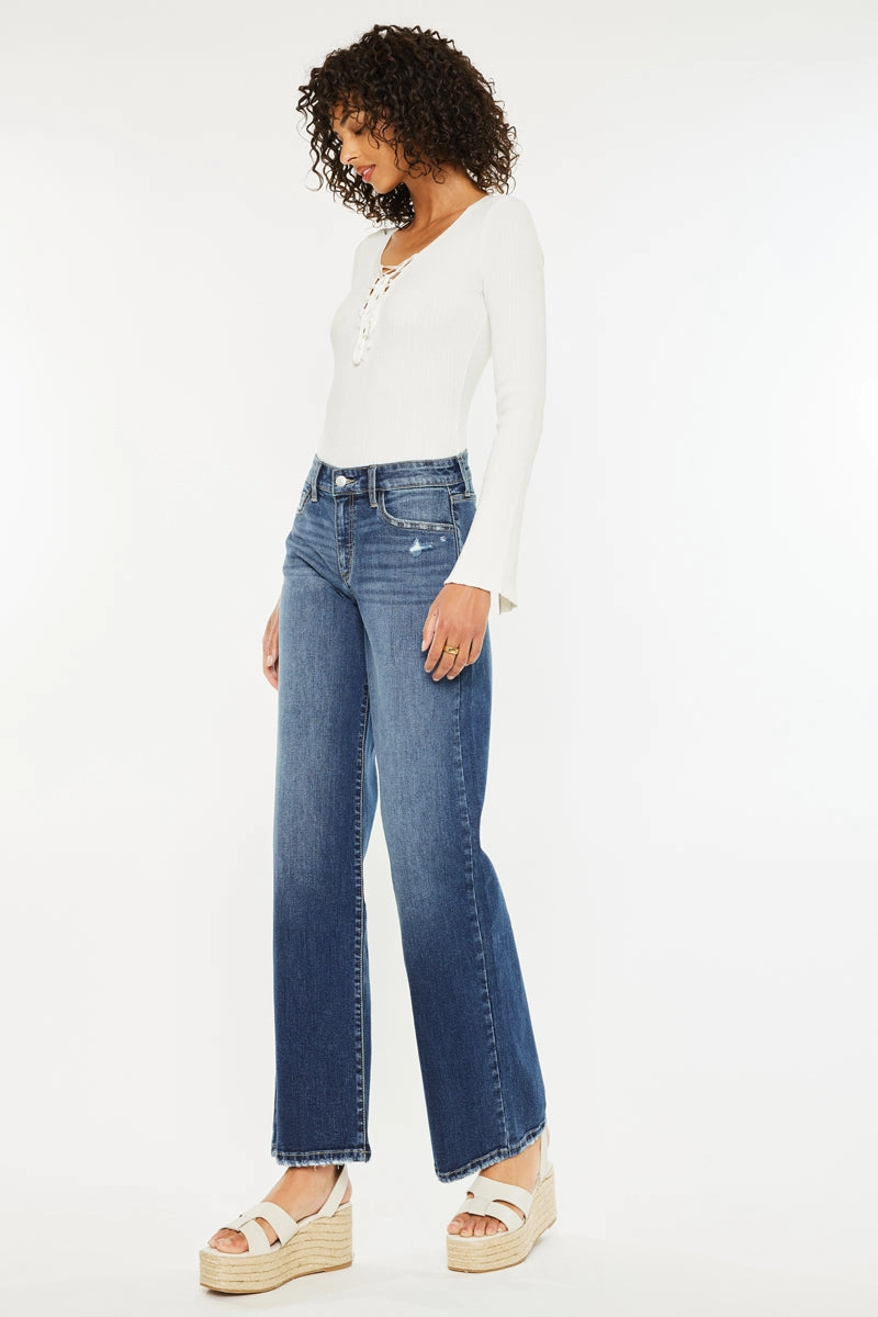 Gemma Essentials Mid Rise Wide Jeans