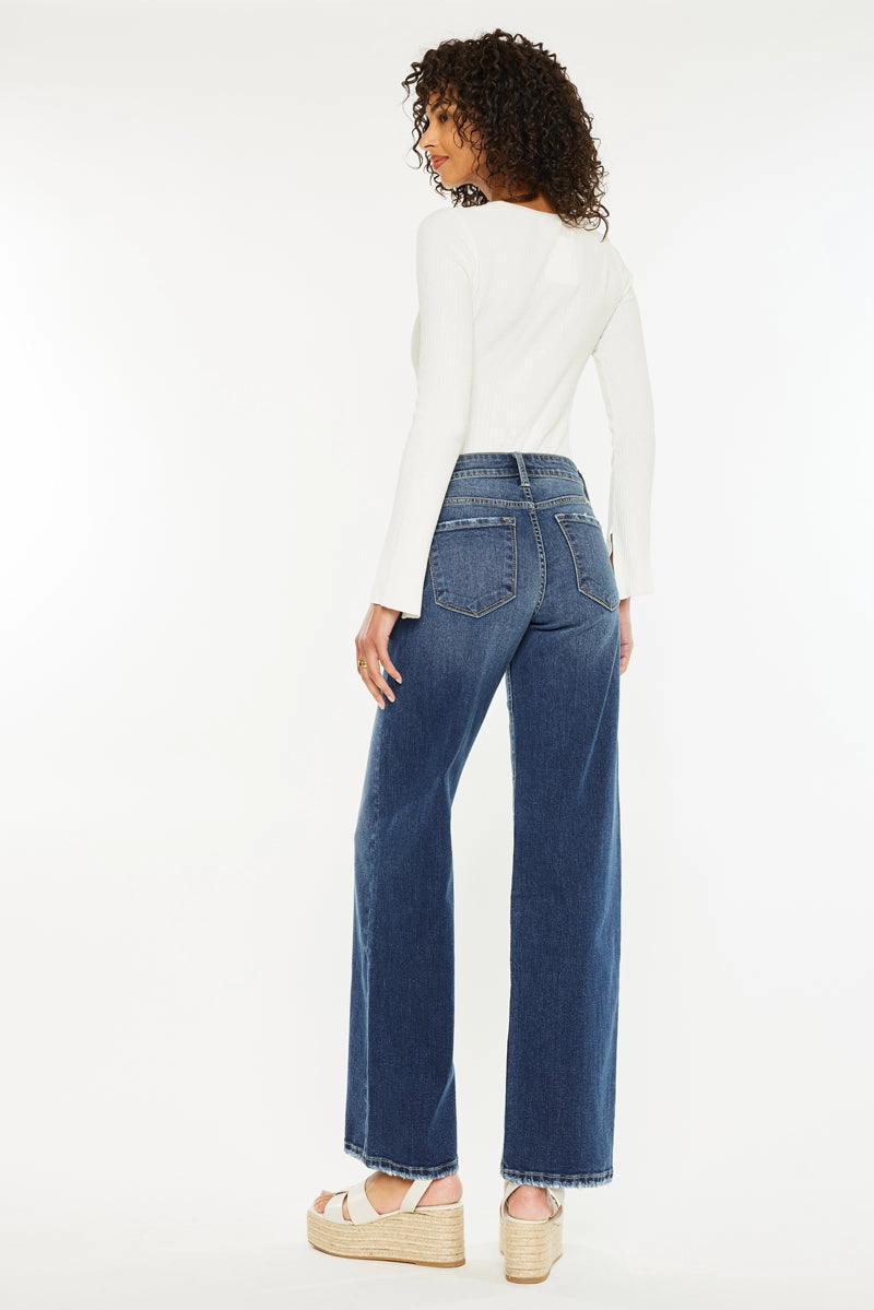Gemma Essentials Mid Rise Wide Jeans