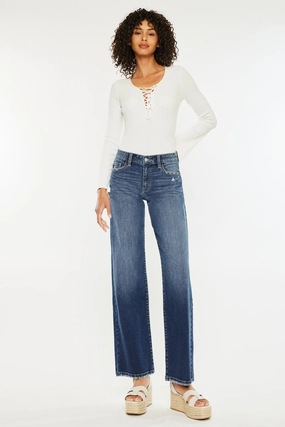 Gemma Essentials Mid Rise Wide Jeans