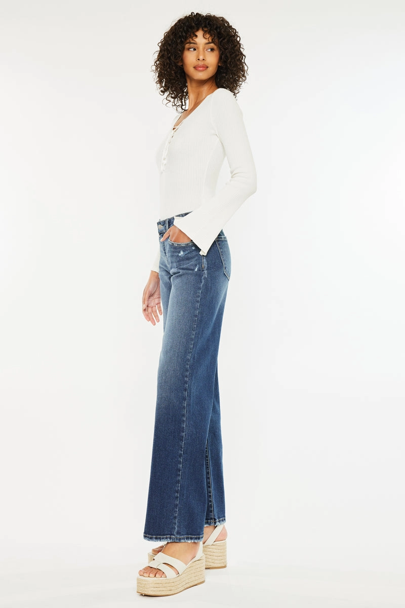 Gemma Essentials Mid Rise Wide Jeans