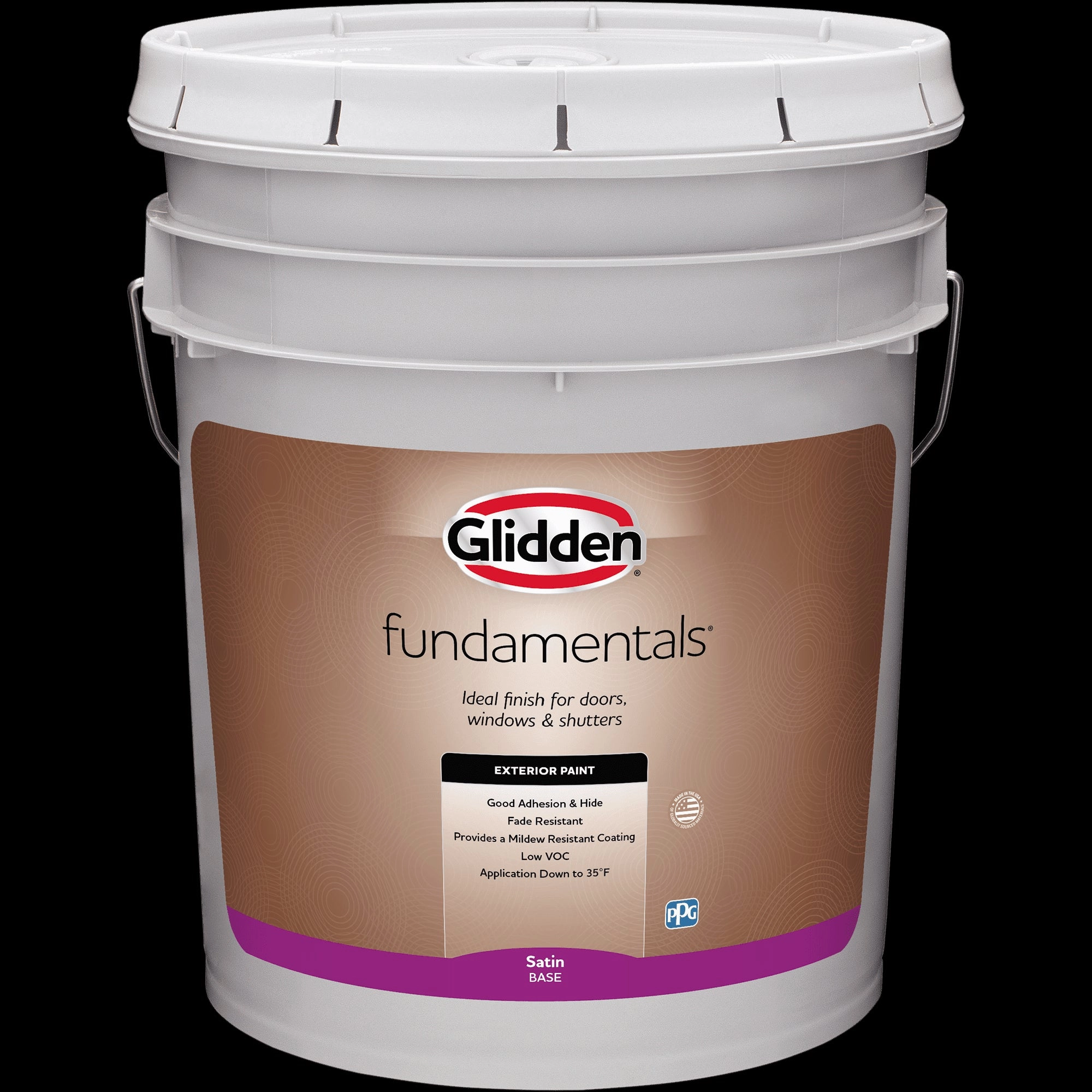 Glidden PPG1094-1 Irresistible Satin Interior Latex Paint 5 Gallons Tintable Base Low VOC