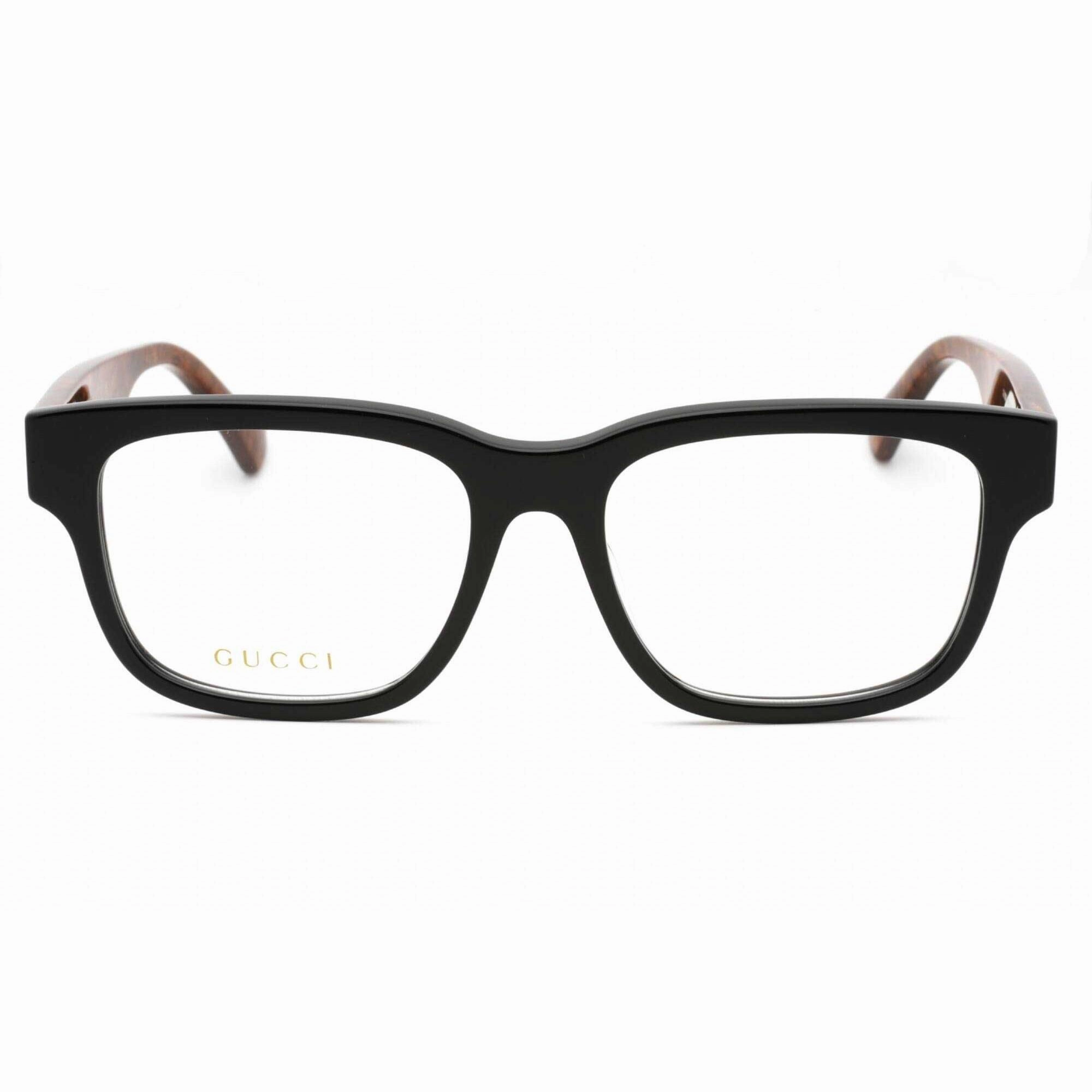 Gucci Men's Eyeglasses - Black/Brown Square Full Rim Plastic Frame | GG1303O 004