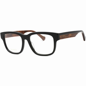 Gucci Men's Eyeglasses - Black/Brown Square Full Rim Plastic Frame | GG1303O 004