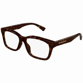 Gucci Men's Eyeglasses - Havana Acetate Rectangular Frame Demo Lens | GG1177OA 002