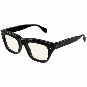 Gucci Men's Sunglasses - Black Acetate Full Rim Square Frame Clear Lens | GG1365SA 001