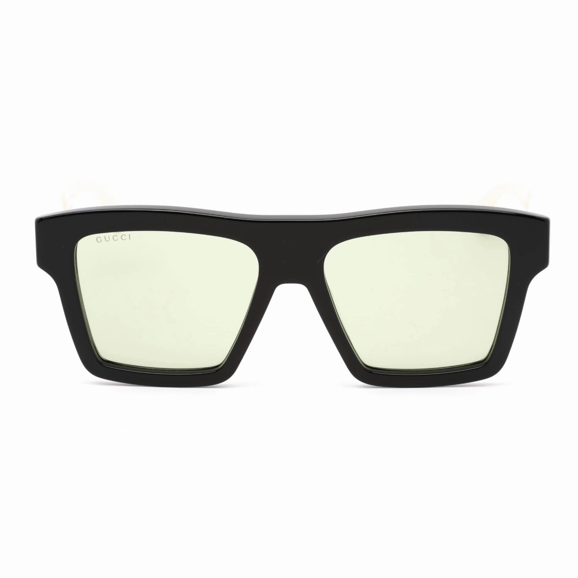 Gucci Men's Sunglasses - Black Plastic Square Full Rim Frame Green Lens | GG0962S 004
