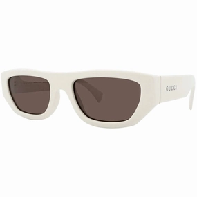 Gucci Men's Sunglasses - Ivory Rectangular Full Rim Plastic Frame | GG1134S 003