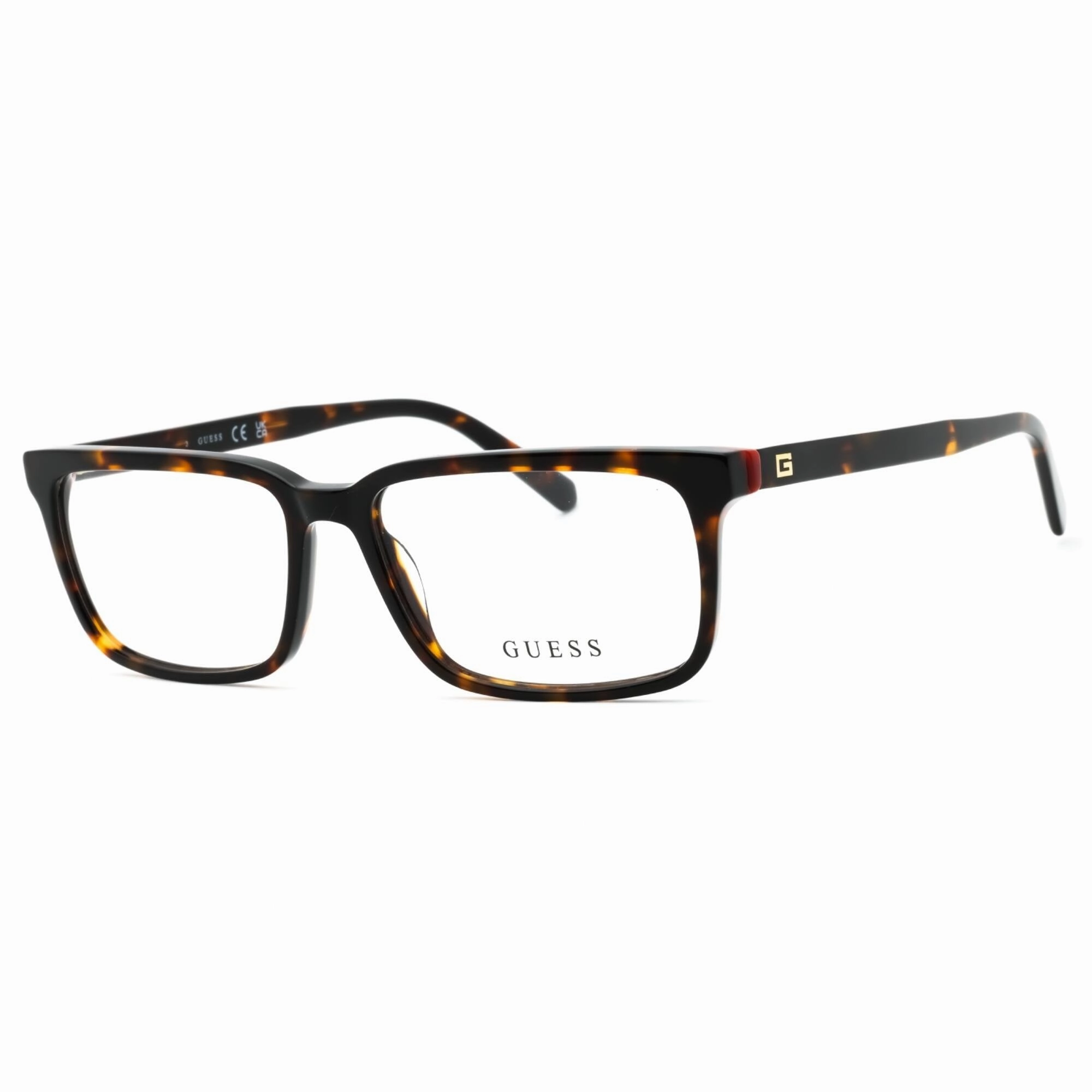 Guess Men's Eyeglasses - Dark Havana Acetate Square Shape Full Rim Frame | GU50068 052