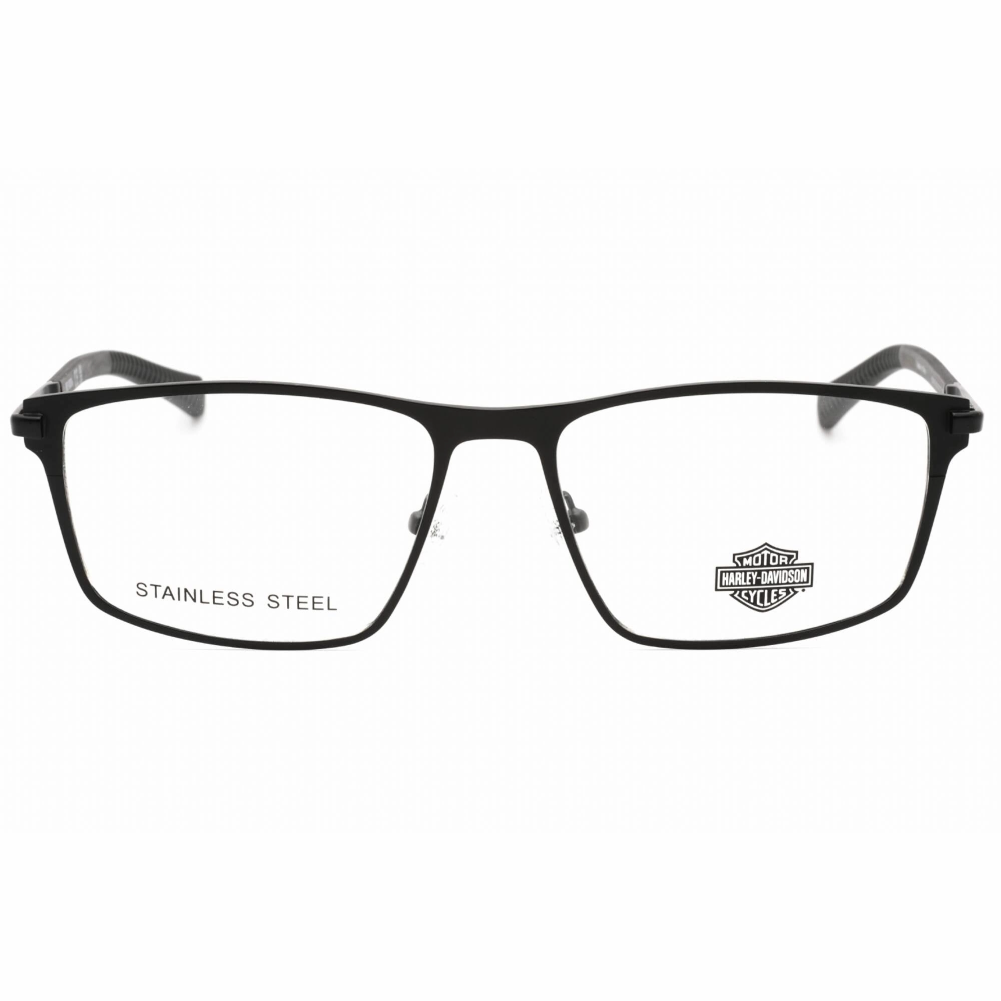 Harley Davidson Men's Eyeglasses - Matte Black Metal Rectangular Frame | HD0978 002