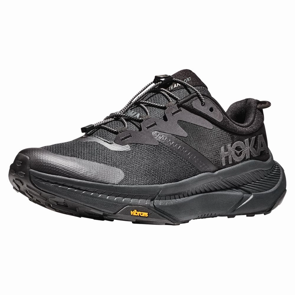 Hoka 1123153-BBLC Men's Transport Hiking Shoes, Black/Black, Size 9.5