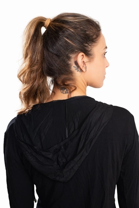 Hoodie, Black, Fleece Viscose