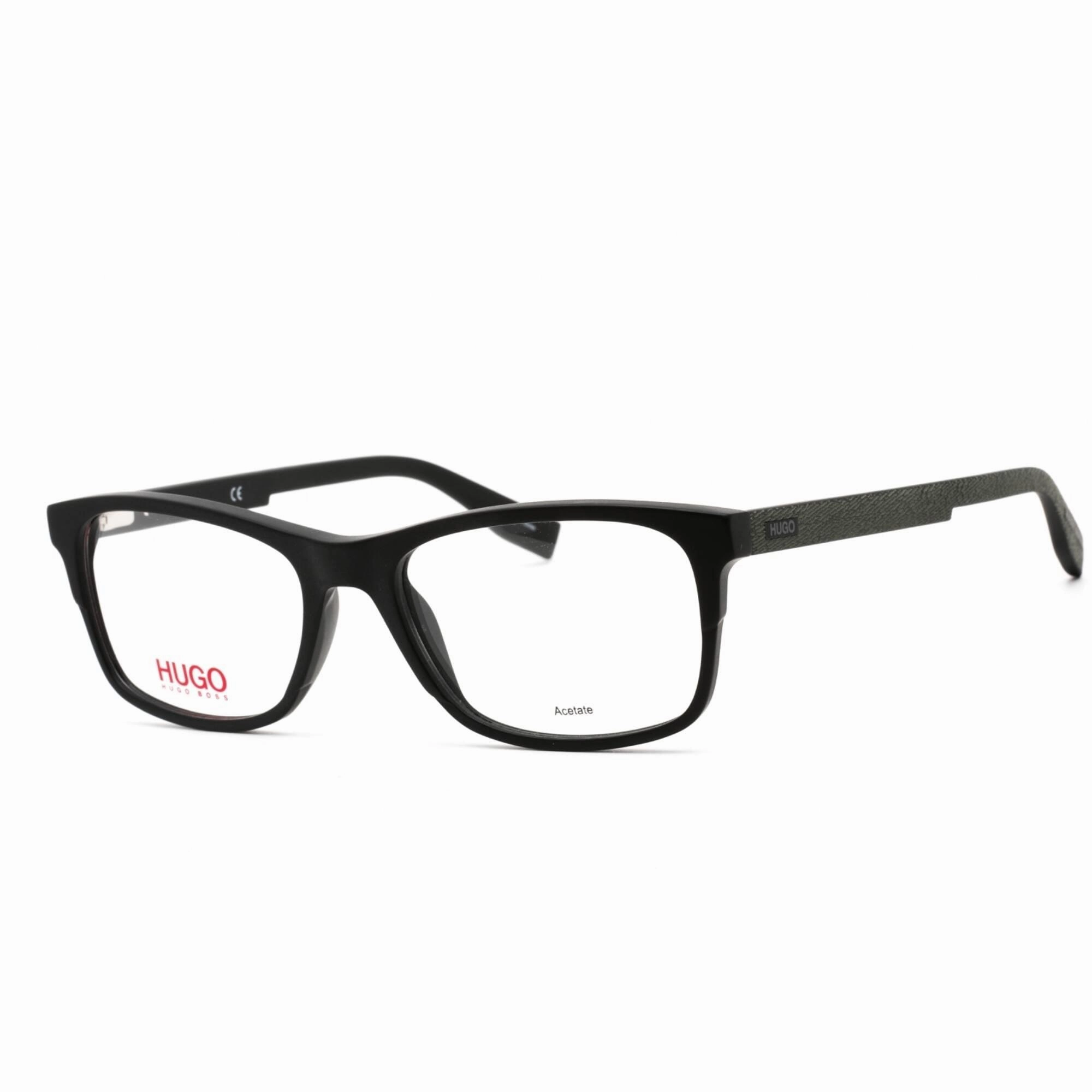 Hugo Men's Eyeglasses - Full Rim Rectangular Matte Black Plastic Frame | HG 0292 0003