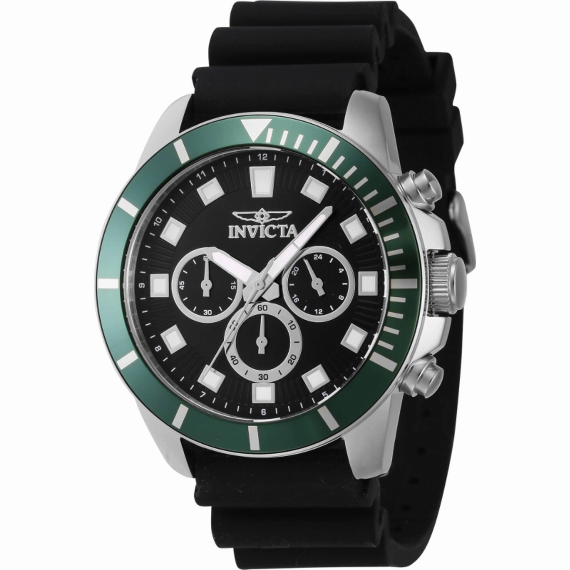Invicta Men's Watch - Pro Diver Chronograph Black Dial Silicone Rubber Strap | 46078