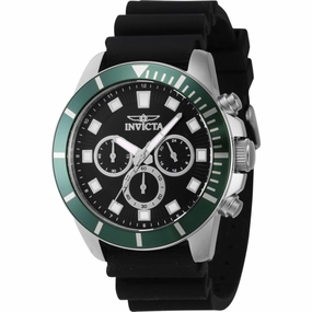 Invicta Men's Watch - Pro Diver Chronograph Black Dial Silicone Rubber Strap | 46078